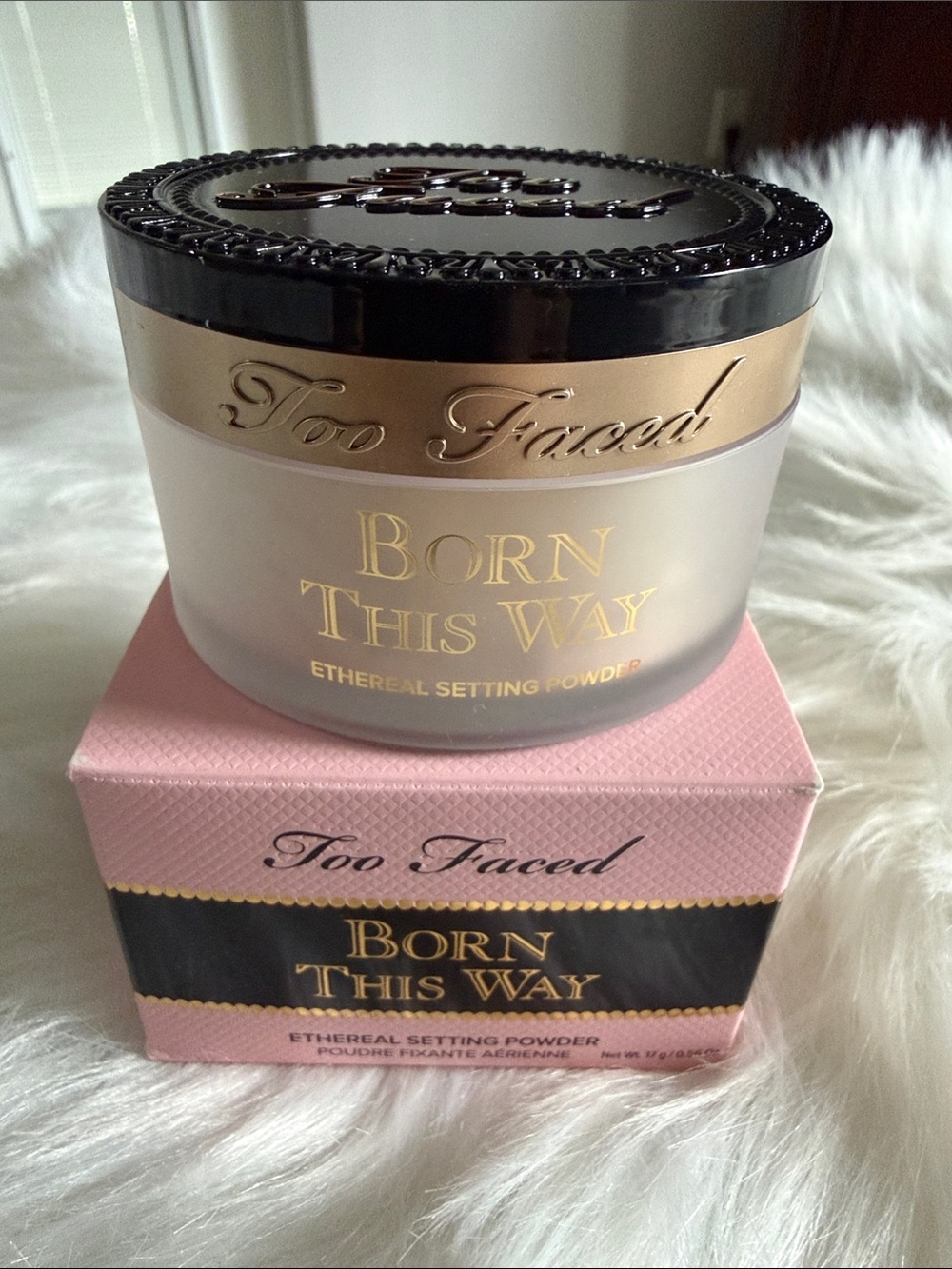 Too Faced Born This Way Setting Powder in Pink & Gold Packaging